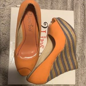 Peep toe espadrille wedges